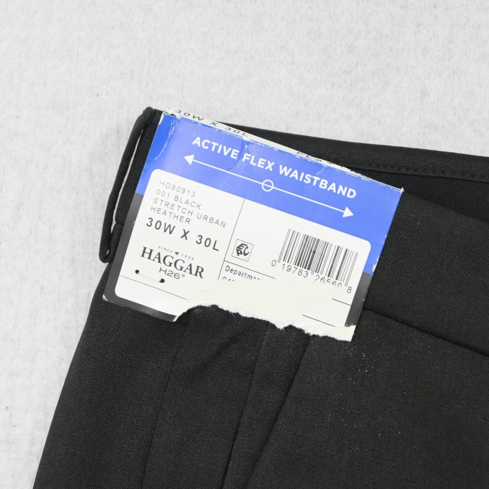 Haggar H26 Flex Series Mens 30x30 NEW Slim Fit Black Stretch Urban Heather Pant - Picture 6 of 9